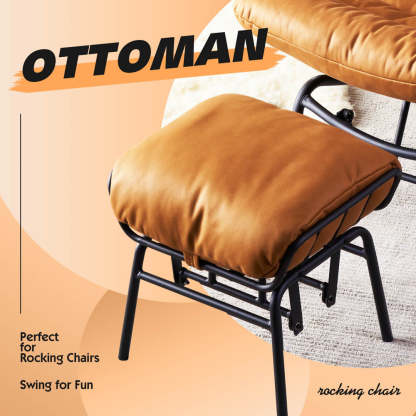 Rocking Chair with Ottoman, Multi-Color, 110° Recliner