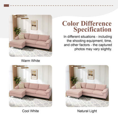 Living Room Sofa Reversible Chaise 100.40" Wide with Ottoman