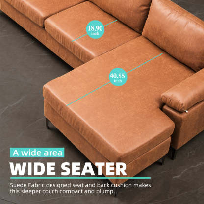 Living Room Sofa Reversible Chaise 100.40" Wide with Ottoman