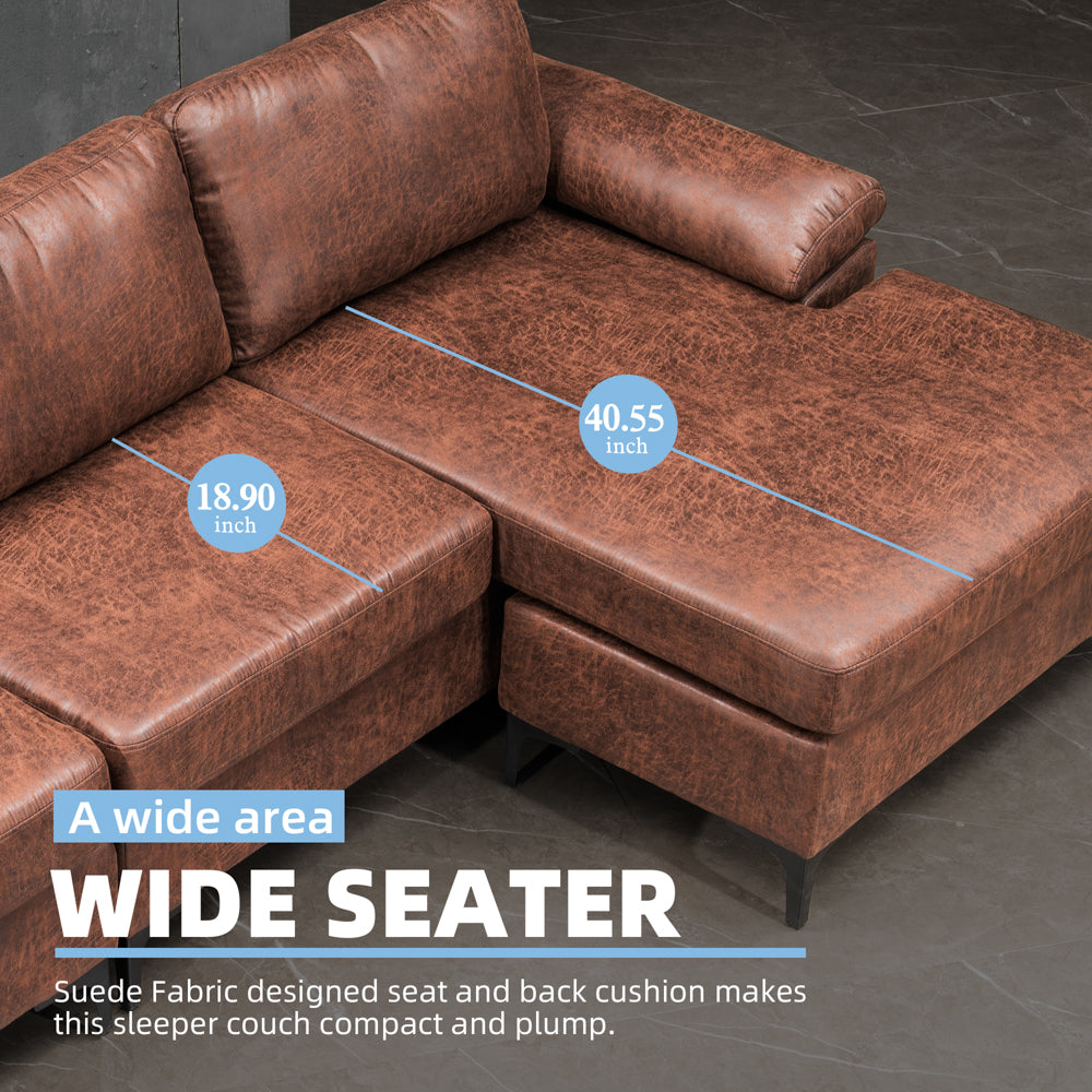 Living Room Sofa Reversible Chaise 100.40" Wide with Ottoman
