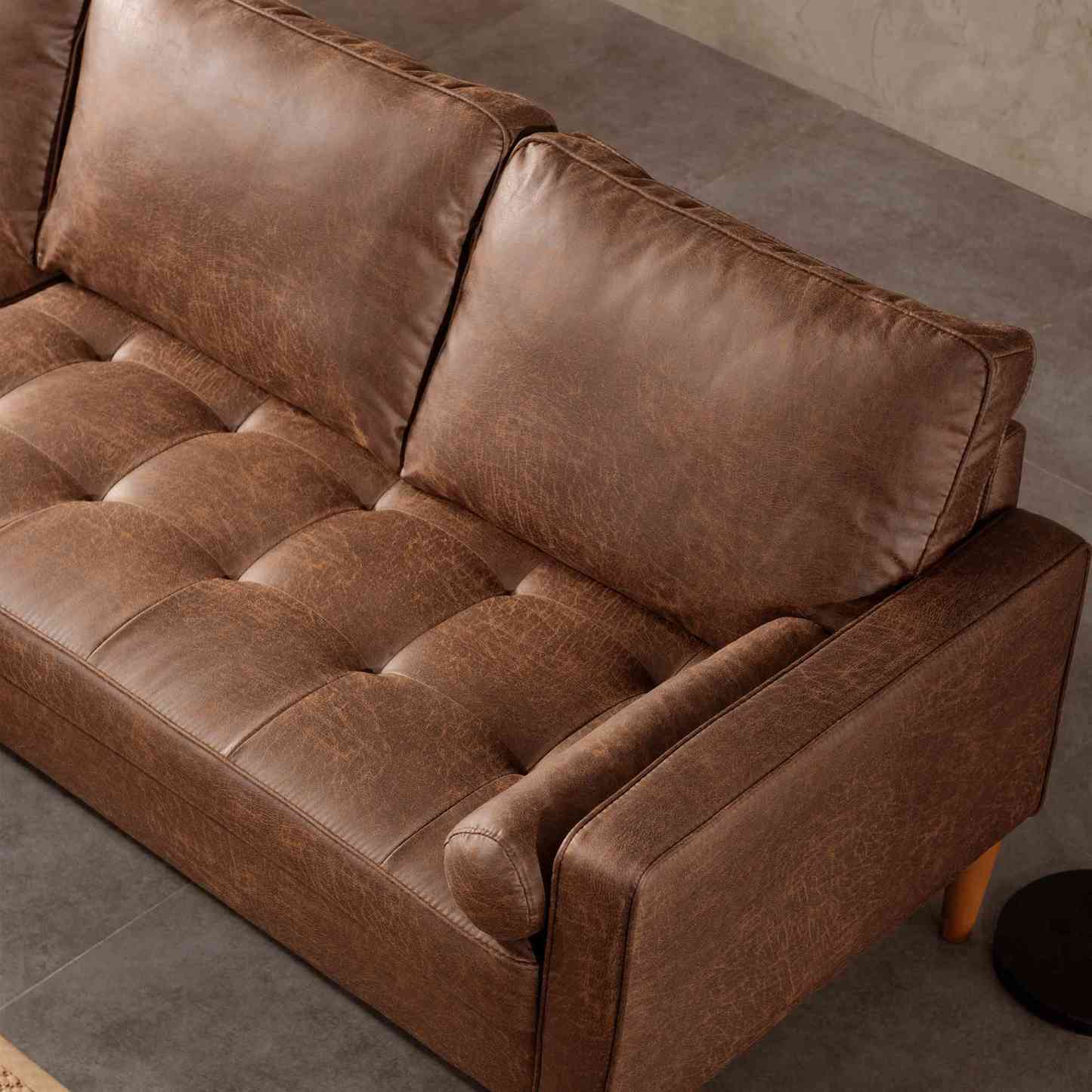 83.07'' Mid Century Sectional Chaise Sofa, L-Shaped Couch