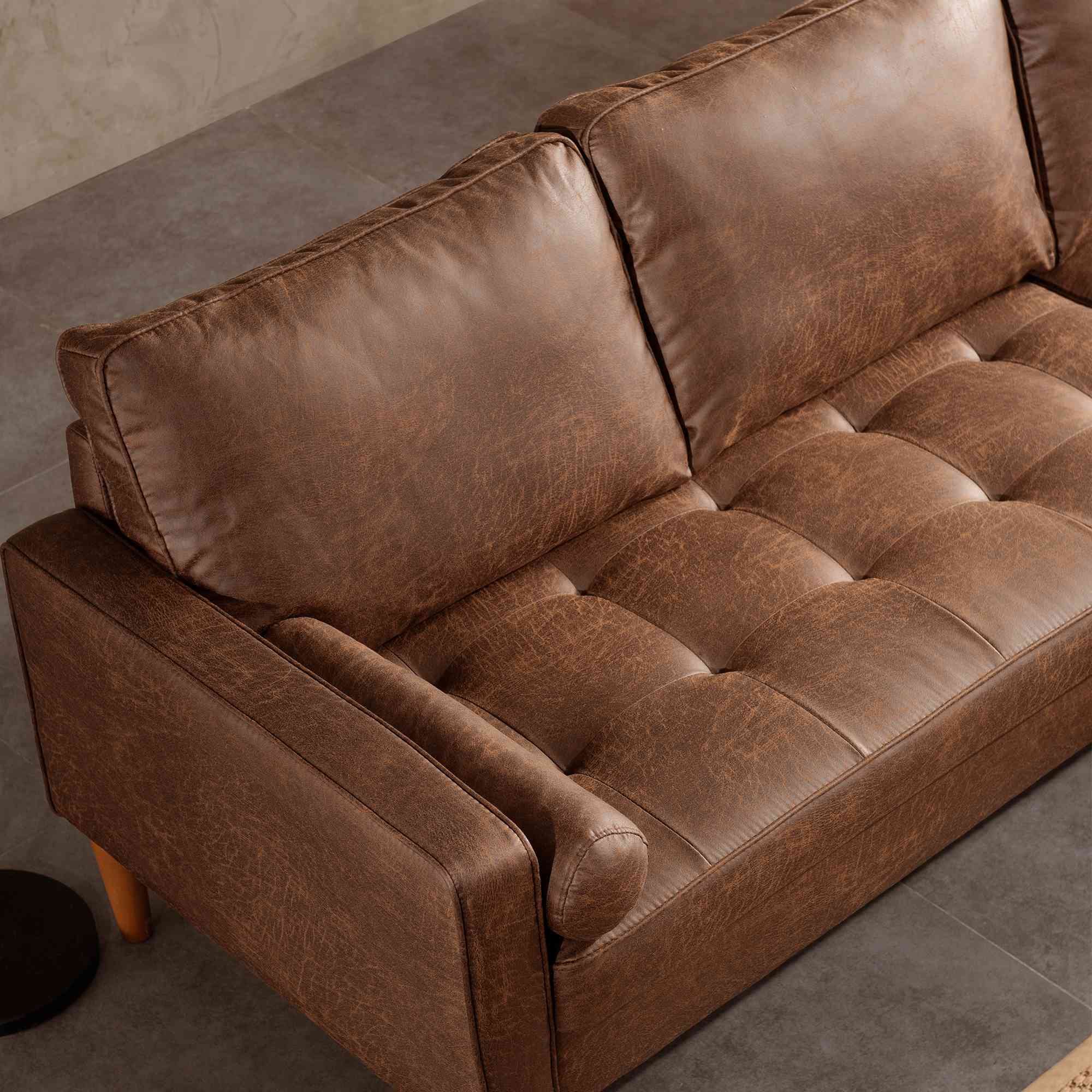 83.07'' Mid Century Sectional Chaise Sofa, L-Shaped Couch