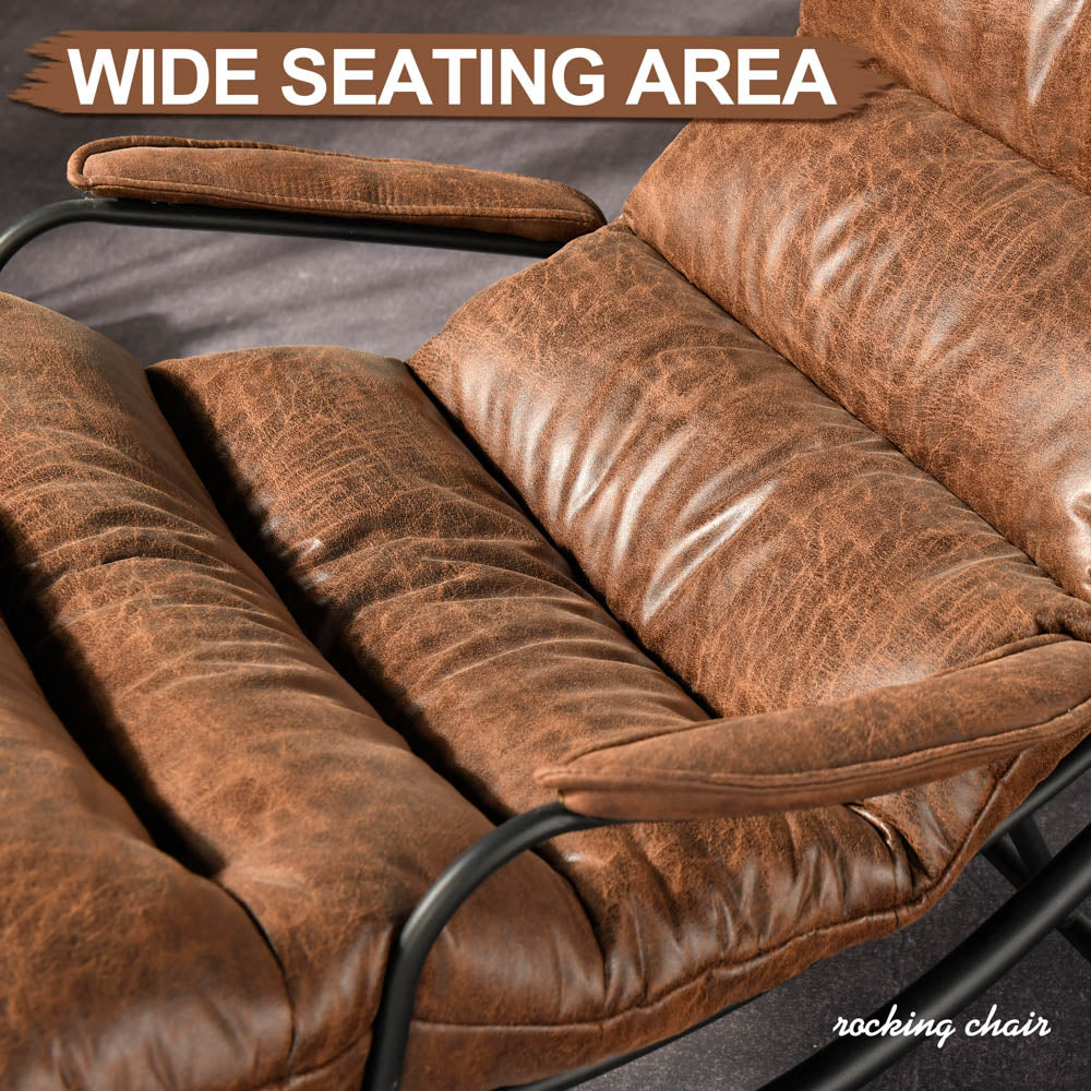 Rocking Chair with Ottoman, Multi-Color, 110° Recliner