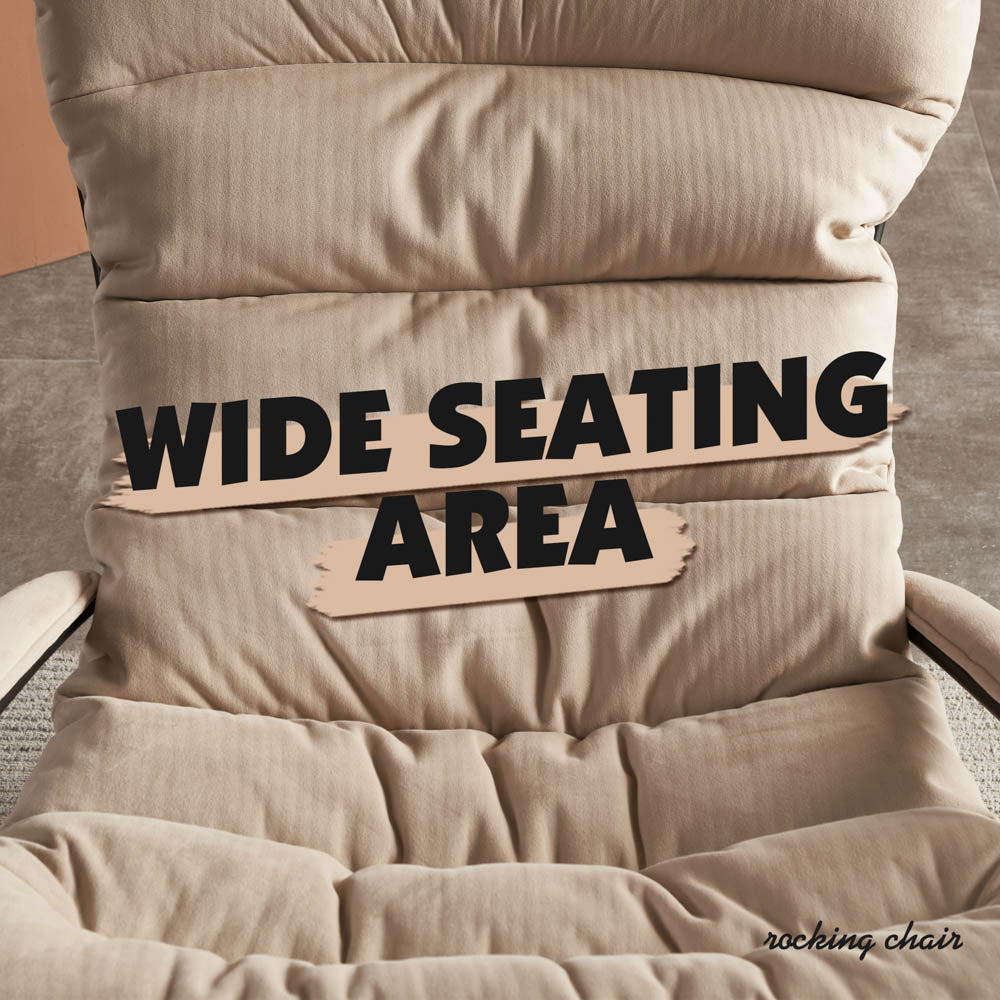 Rocking Chair with Ottoman, Multi-Color, 110° Recliner