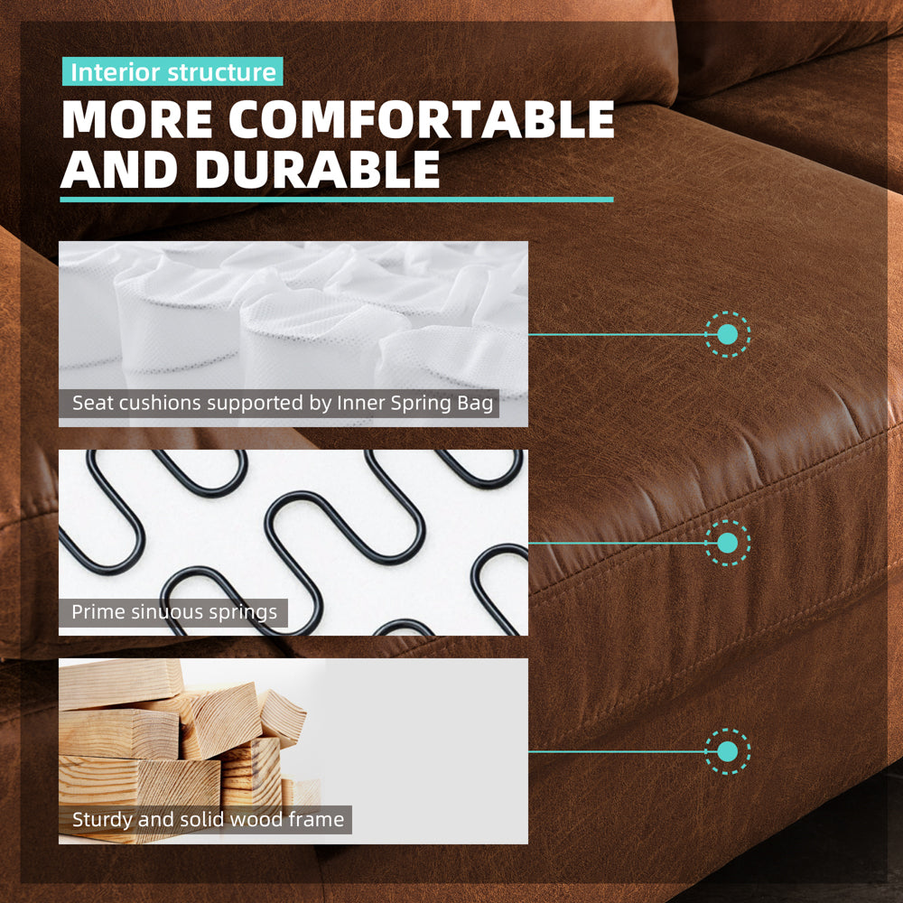 Living Room Sofa Reversible Chaise 100.40" Wide with Ottoman