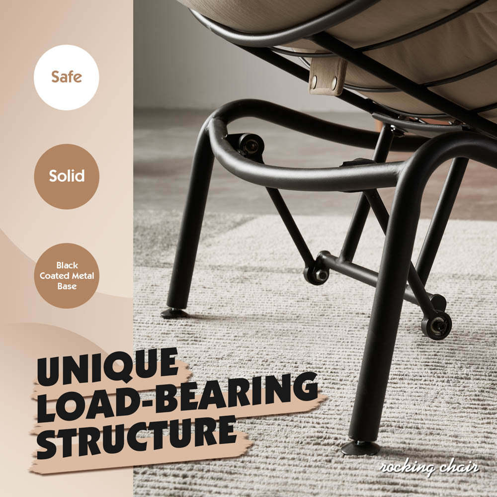 Rocking Chair with Ottoman, Multi-Color, 110° Recliner
