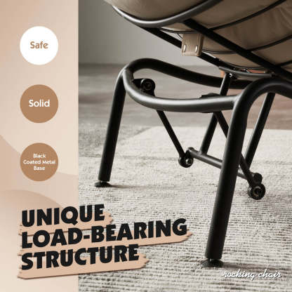 Rocking Chair with Ottoman, Multi-Color, 110° Recliner