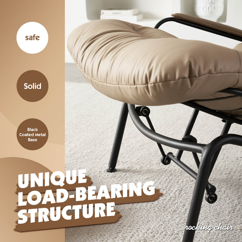 Rocking Chair with Ottoman, Multi-Color, 110° Recliner
