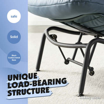 Rocking Chair with Ottoman, Multi-Color, 110° Recliner
