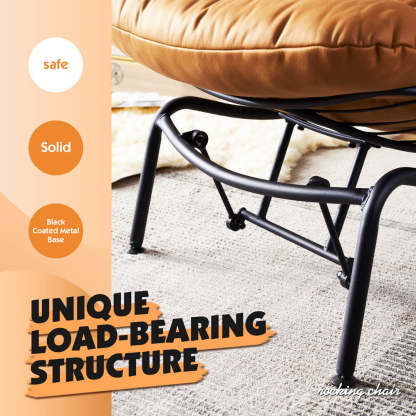 Rocking Chair with Ottoman, Multi-Color, 110° Recliner
