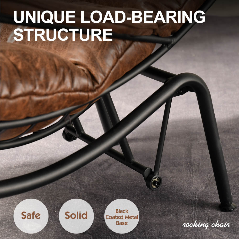 Rocking Chair with Ottoman, Multi-Color, 110° Recliner