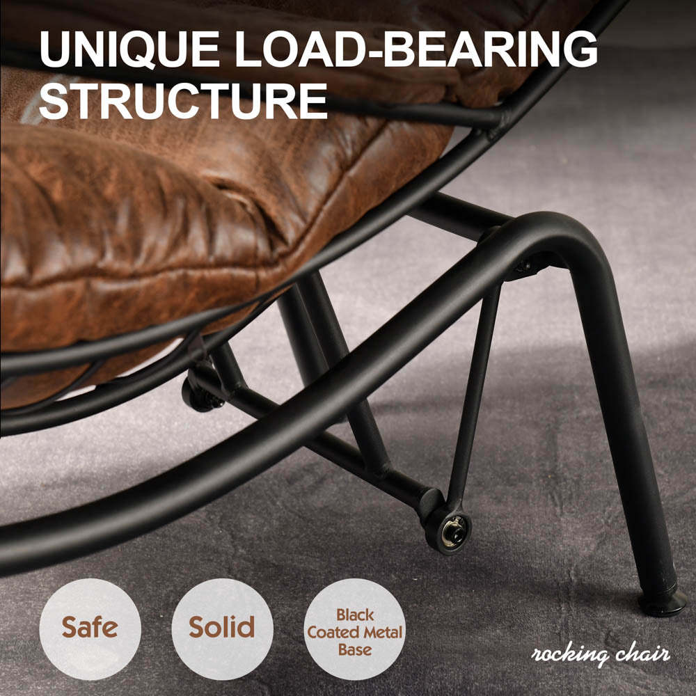 Rocking Chair with Ottoman, Multi-Color, 110° Recliner