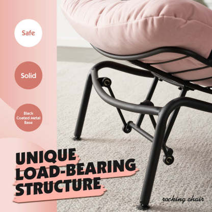 Rocking Chair with Ottoman, Multi-Color, 110° Recliner