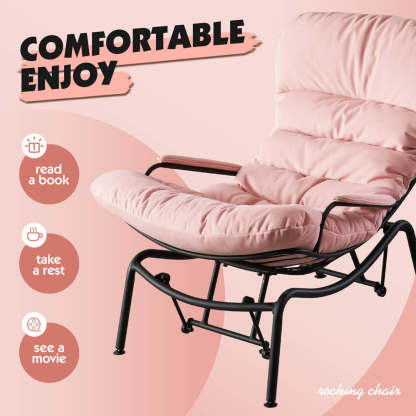 Rocking Chair with Ottoman, Multi-Color, 110° Recliner