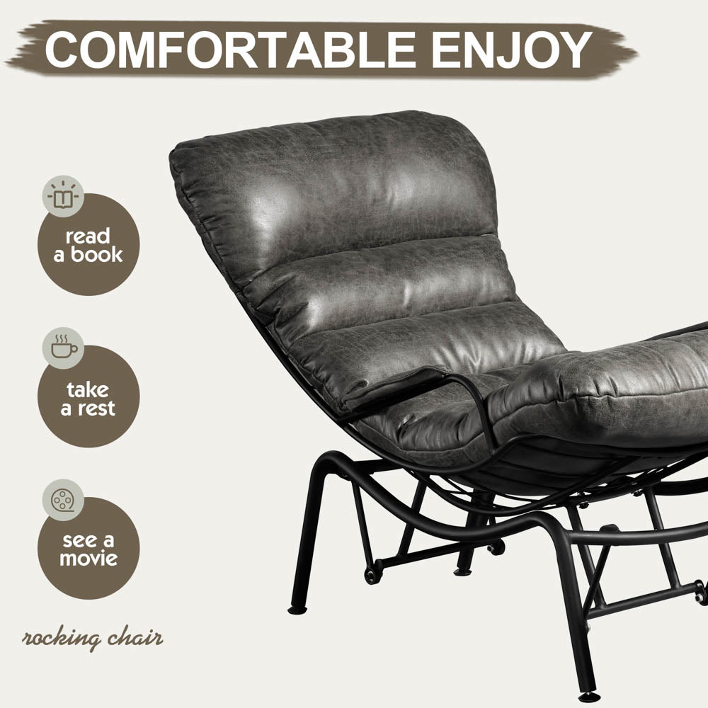 Rocking Chair with Ottoman, Multi-Color, 110° Recliner