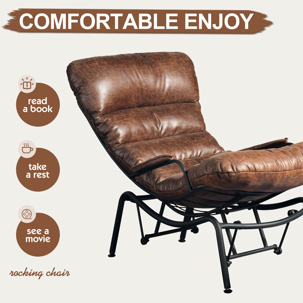 Rocking Chair with Ottoman, Multi-Color, 110° Recliner