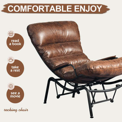 Rocking Chair with Ottoman, Multi-Color, 110° Recliner