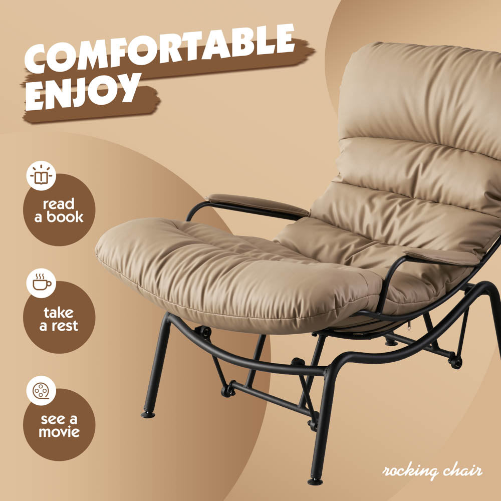 Rocking Chair with Ottoman, Multi-Color, 110° Recliner