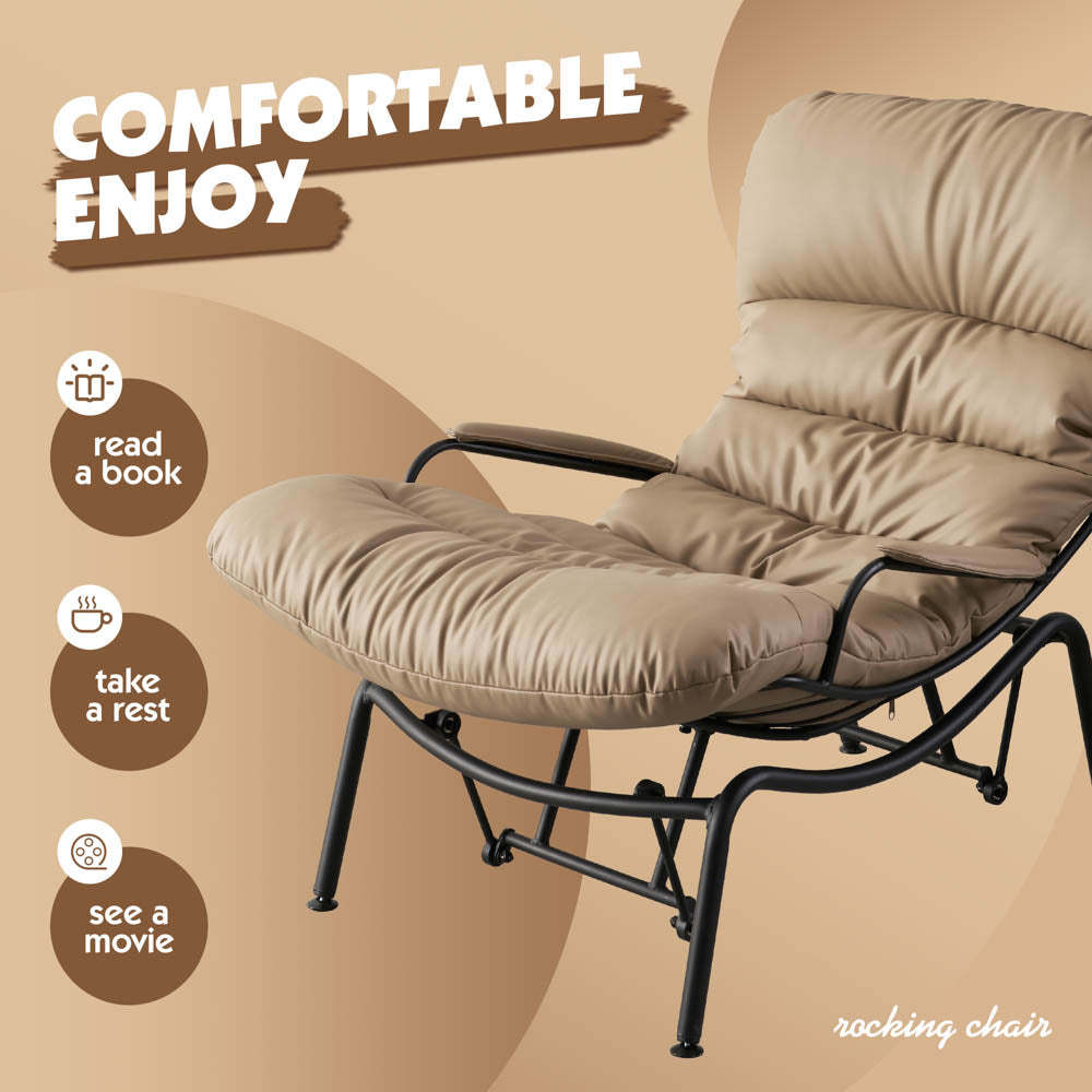 Rocking Chair with Ottoman, Multi-Color, 110° Recliner