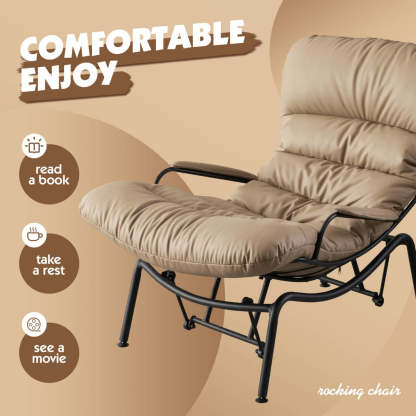 Rocking Chair with Ottoman, Multi-Color, 110° Recliner