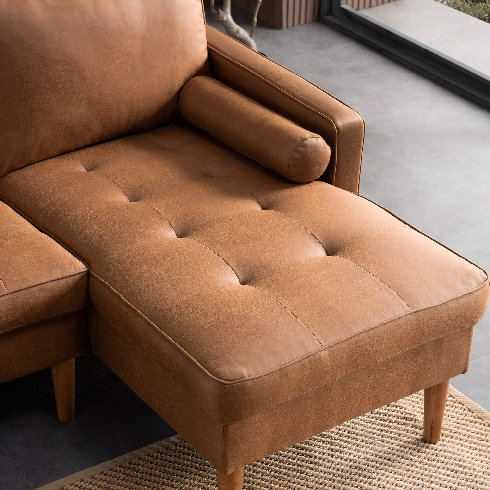 83.07'' Mid Century Sectional Chaise Sofa, L-Shaped Couch