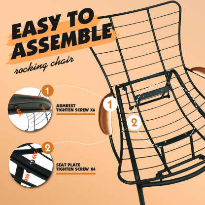 Rocking Chair with Ottoman, Multi-Color, 110° Recliner