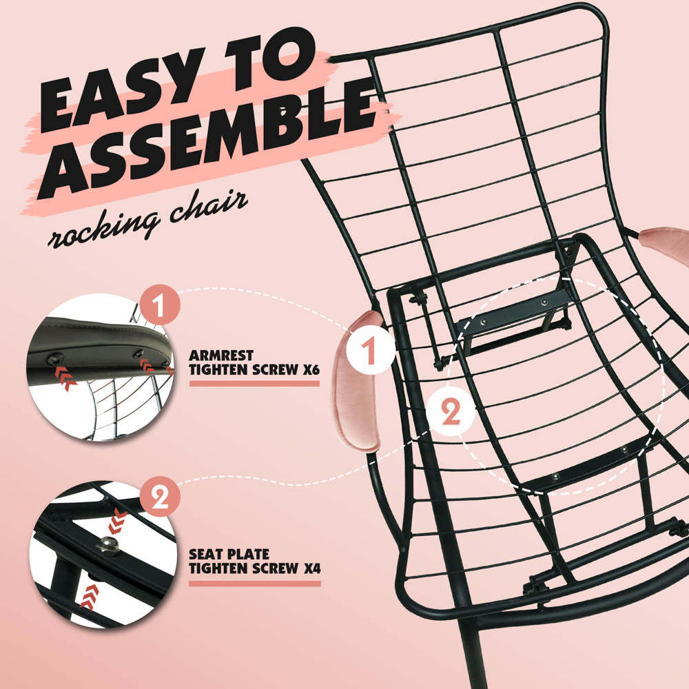 Rocking Chair with Ottoman, Multi-Color, 110° Recliner