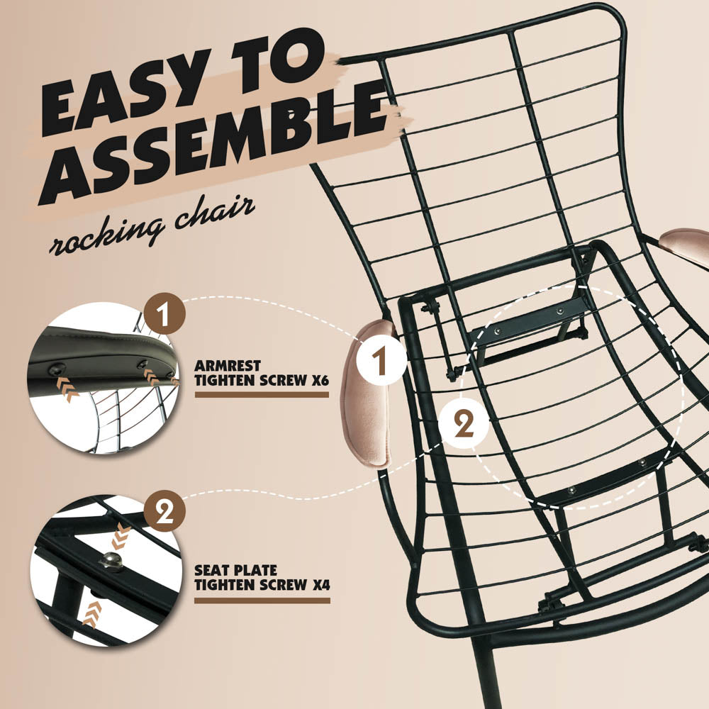 Rocking Chair with Ottoman, Multi-Color, 110° Recliner