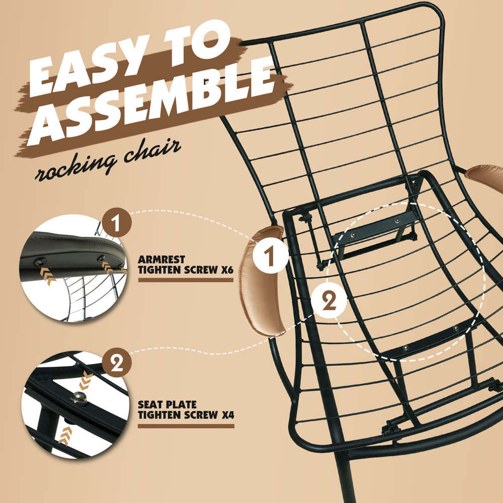 Rocking Chair with Ottoman, Multi-Color, 110° Recliner