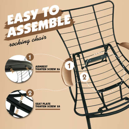 Rocking Chair with Ottoman, Multi-Color, 110° Recliner
