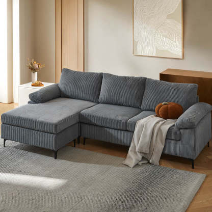 Living Room Sofa Reversible Chaise 100.40" Wide with Ottoman