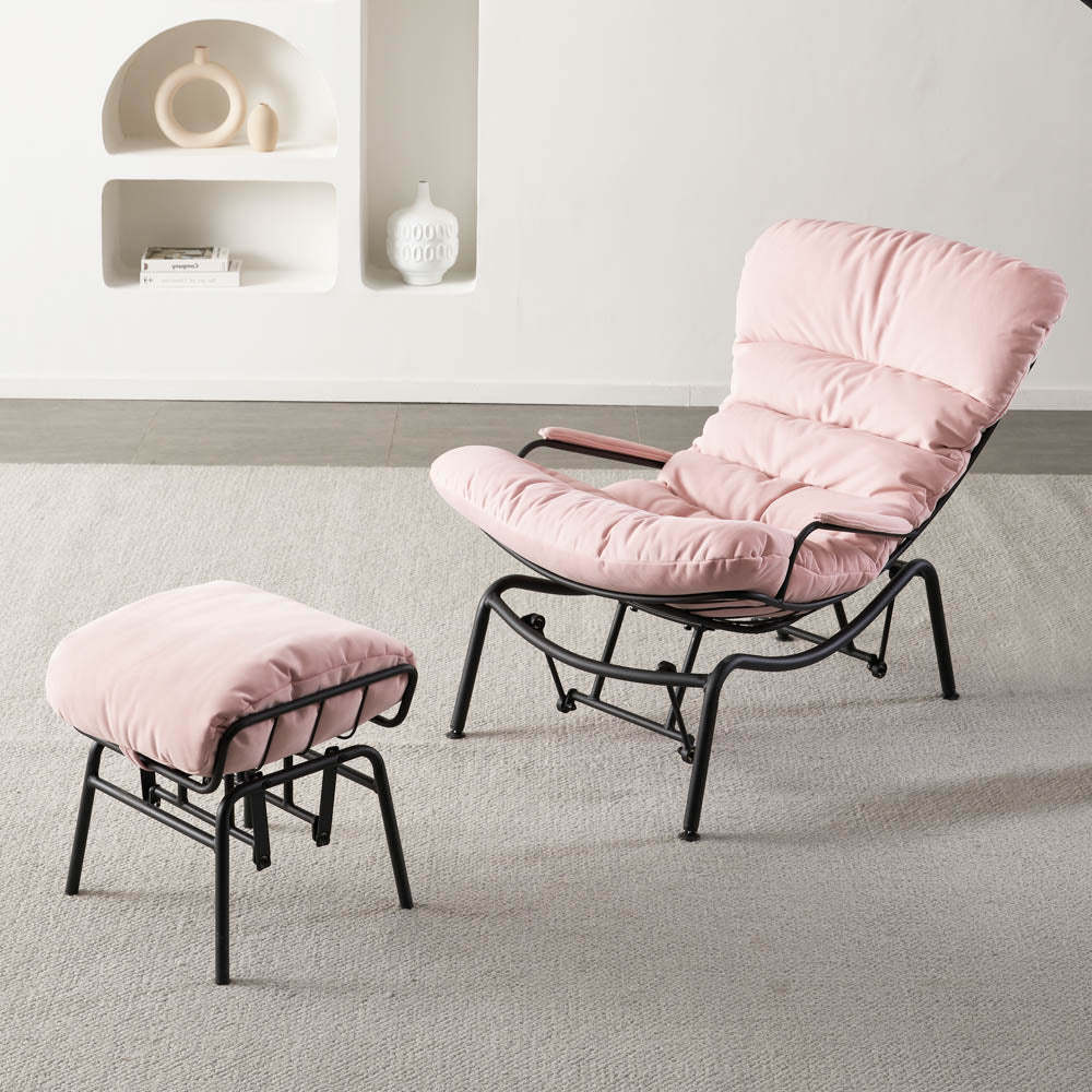 Rocking Chair with Ottoman, Multi-Color, 110° Recliner