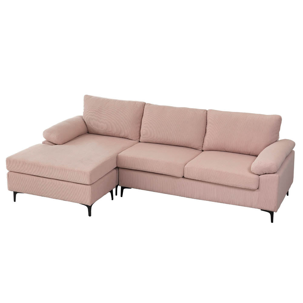 Living Room Sofa Reversible Chaise 100.40" Wide with Ottoman