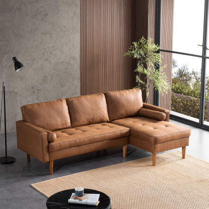 83.07'' Mid Century Sectional Chaise Sofa, L-Shaped Couch