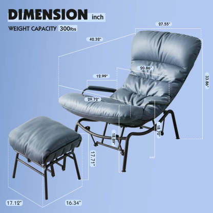 Rocking Chair with Ottoman, Multi-Color, 110° Recliner