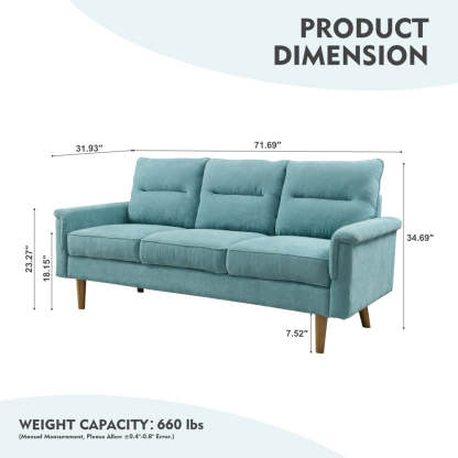 Living Room 71.65'' Wide 3-Seats Sofa Multiple Colour