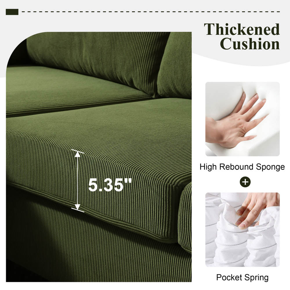 Living Room Sofa Reversible Chaise 100.40" Wide with Ottoman
