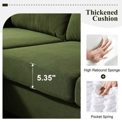 Living Room Sofa Reversible Chaise 100.40" Wide with Ottoman