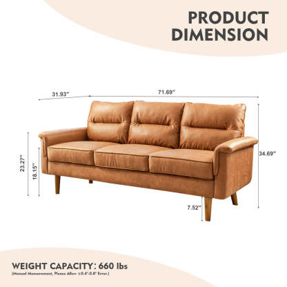 Living Room 71.65'' Wide 3-Seats Sofa Multiple Colour