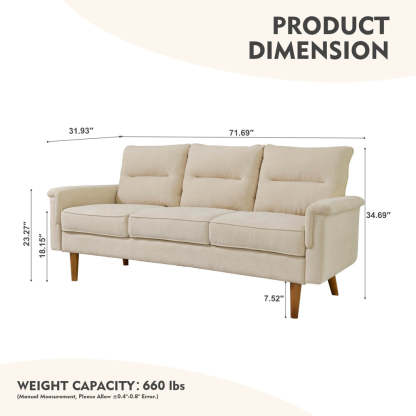 Living Room 71.65'' Wide 3-Seats Sofa Multiple Colour