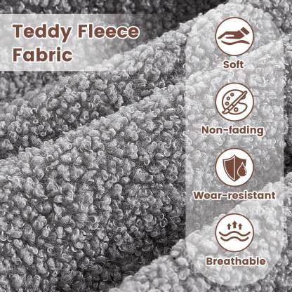 80" Small L Shape Sofa, Teddy Velvet Fabric