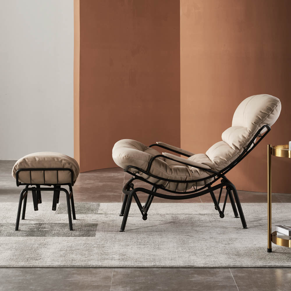 Rocking Chair with Ottoman, Multi-Color, 110° Recliner