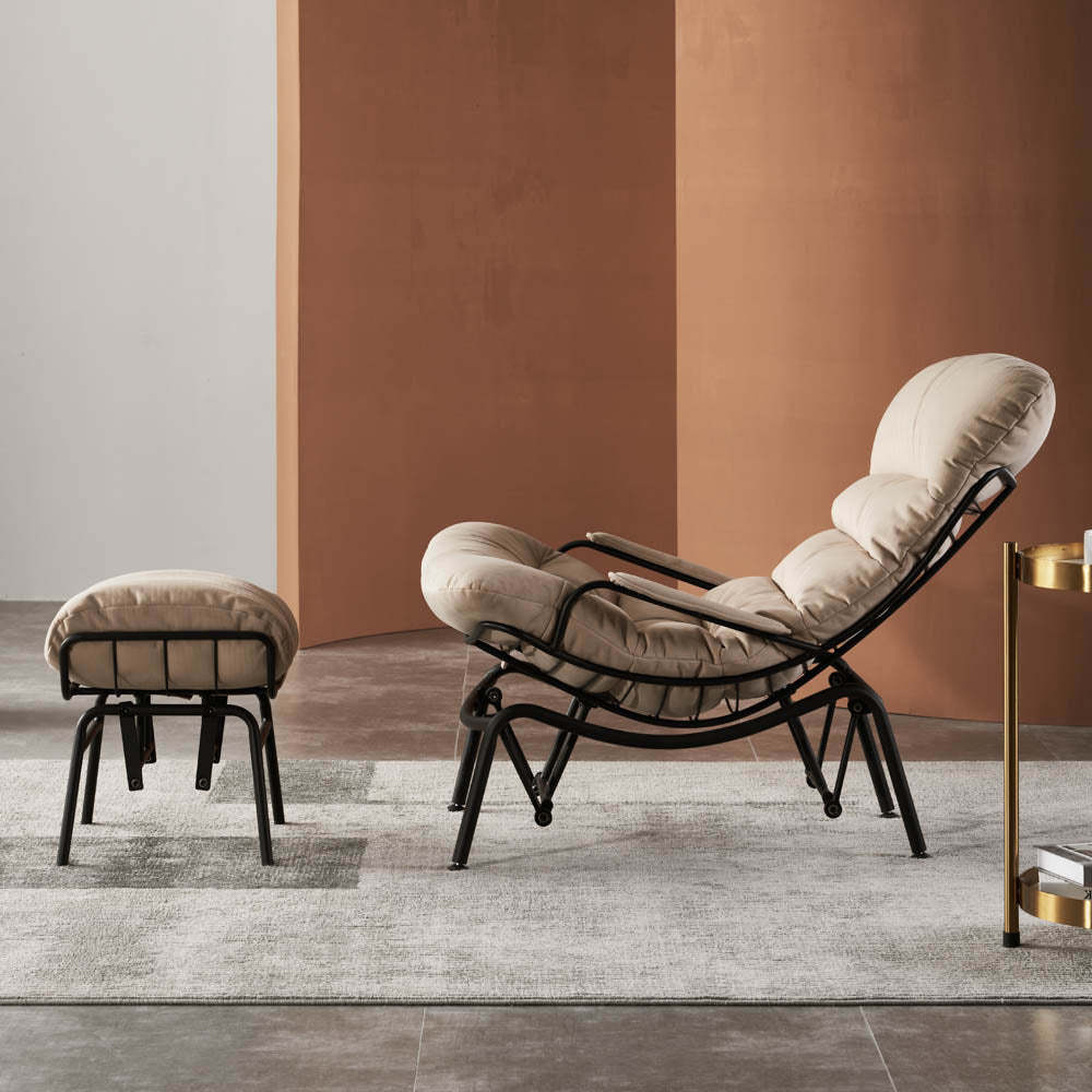 Rocking Chair with Ottoman, Multi-Color, 110° Recliner