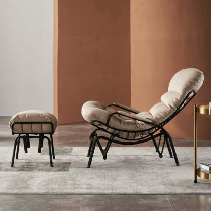 Rocking Chair with Ottoman, Multi-Color, 110° Recliner
