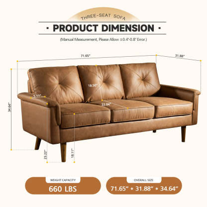 Living Room 71.65'' Wide 3-Seats Sofa Multiple Colour