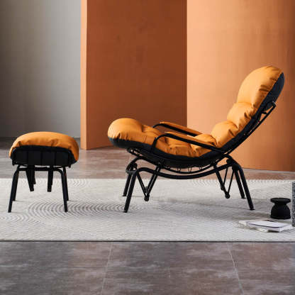 Rocking Chair with Ottoman, Multi-Color, 110° Recliner