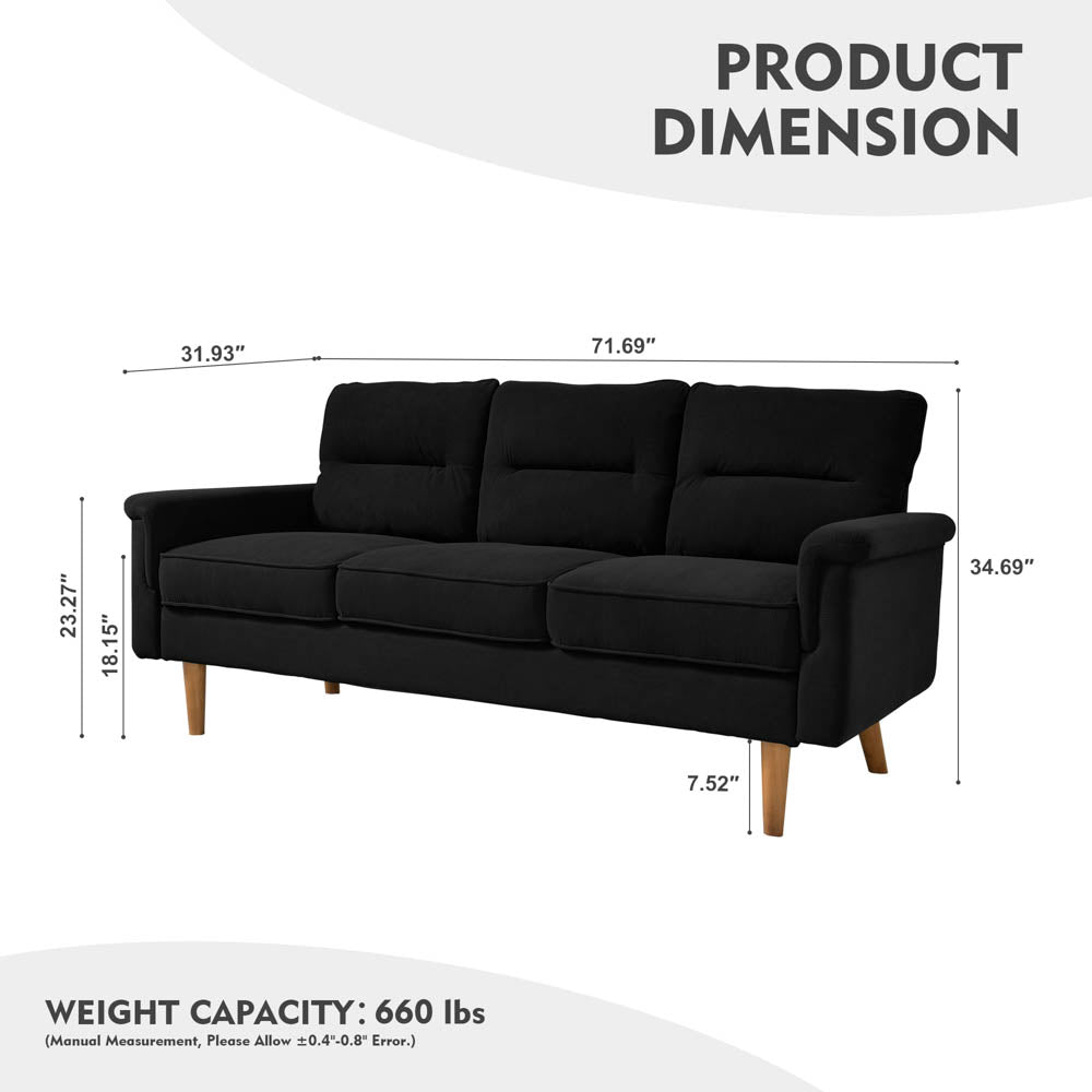 Living Room 71.65'' Wide 3-Seats Sofa Multiple Colour