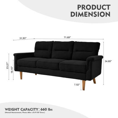 Living Room 71.65'' Wide 3-Seats Sofa Multiple Colour