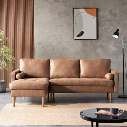 83.07'' Mid Century Sectional Chaise Sofa, L-Shaped Couch