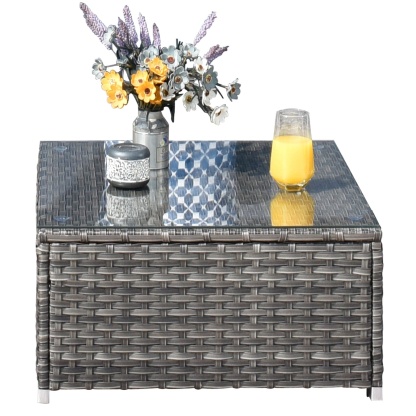 Outdoor Sectional Furniture 9-Piece with Cushions and Table